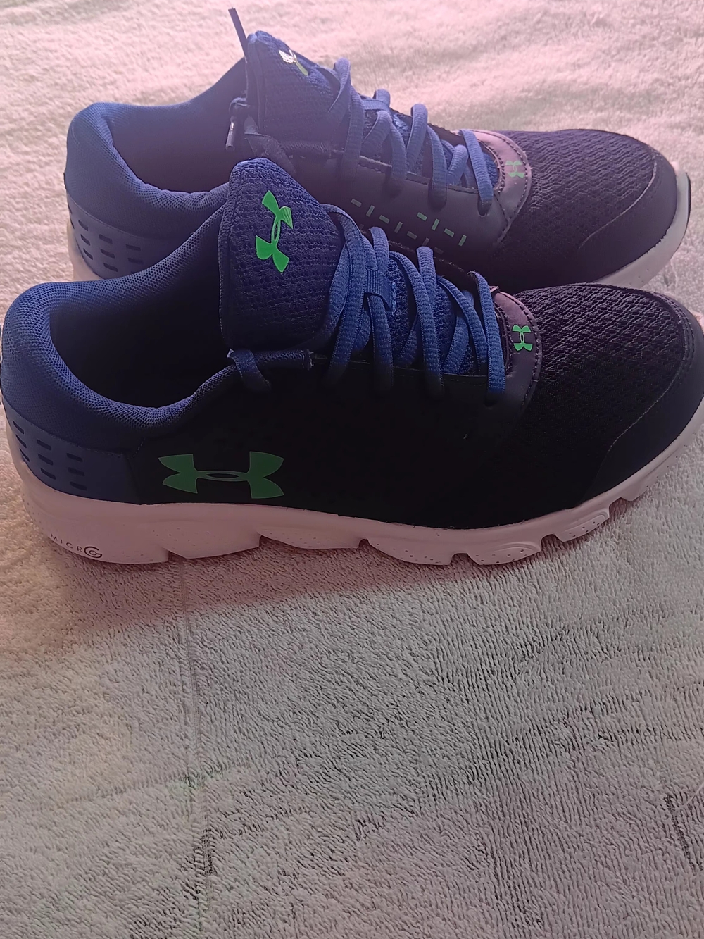 Under Armour Kids' Navy & Green Athletic Shoes